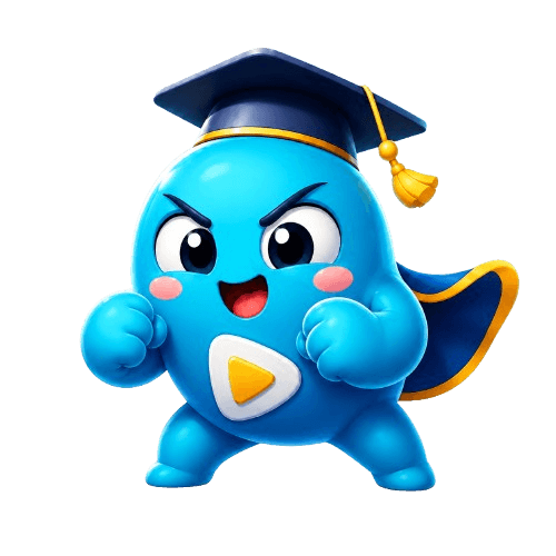 The mascot ready to fight the boss exam